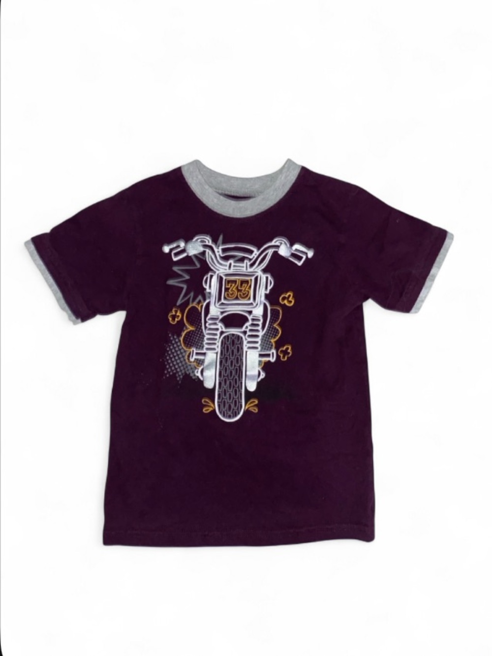 Garanimals Purple Motorcycle Graphic Tee with Gray Trim